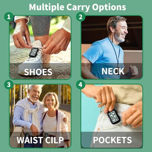 Pedometer Walking Simple 3D Step Counter with Clip and Lanyard, Activities Fitness Tracker Without Smartphone, Accurate St...