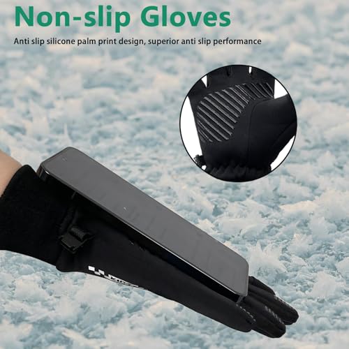 lifwimner Kids Winter Cycling Gloves Touchscreen Thermal Fleece Sports Gloves for Boys Girls Anti-Slip Outdoor Gloves for ...