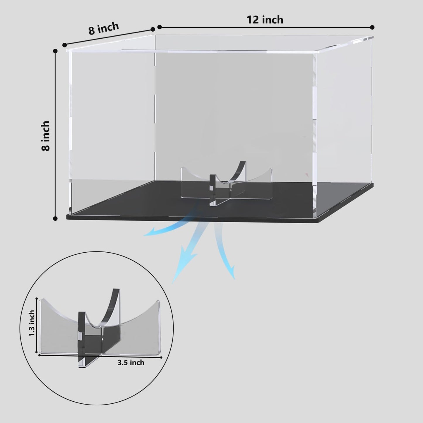 Acrylic Display Box with Removeable Ball Stand, Clear Acrylic Case for Full Size Soccer, Football, Rugby Displaying, Storage and Showcase