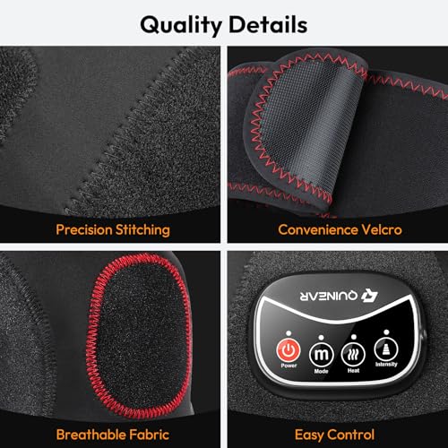 QUINEAR Knee Massager for Pain Relief,Air Compression Heating Pad for Knee,Heated Knee Warmers Wrap, Gifts for Men Women D...