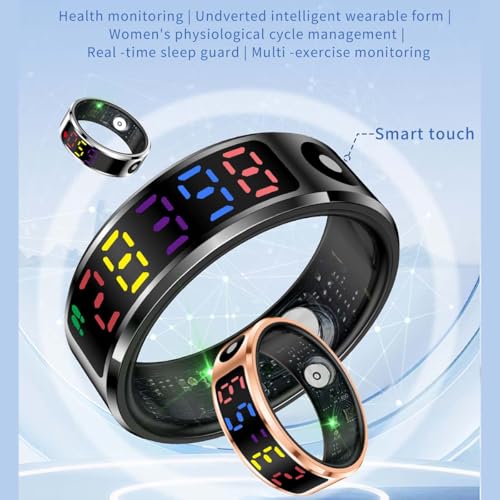 DJ.KEKAO Smart Ring with Color Screen|Track Heart Rate, Sleep, Blood Oxygen,Steps |Power|Display| Short-Form Video/Remote ...