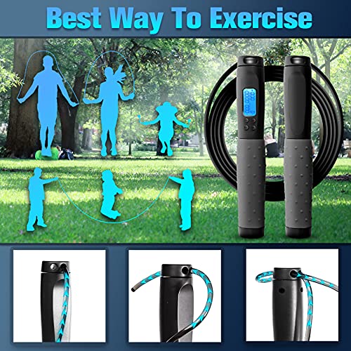 Uten Jump Rope, Skipping Rope for Women Men Kids with Ball Bearings Rapid Speed Cable and 6” Memory Foam Handles Ideal for...