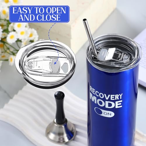 Teenyyou 3 PCS Funny Get Well Soon Gifts 20oz Hospital Mug fuzzy Funny Recovery Socks Silver Steel Tea Hand Bell