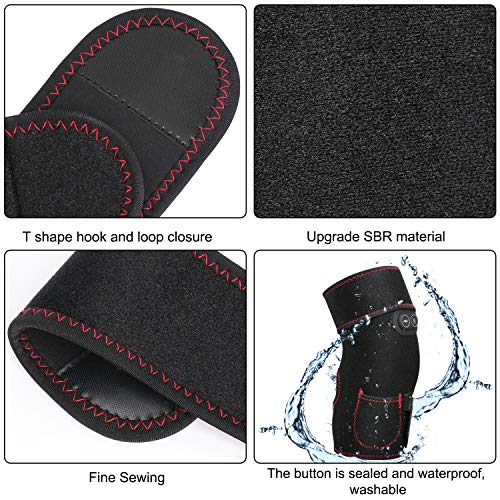 PKSTONE Heated Knee Brace Wrap, 3 Adjustable Heat and Vibration Massager for Arthritis Knee Pain Relief Massaging Knee Pad...