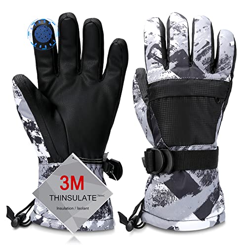Odtmger Ski Gloves, Waterproof and Breathable Snow Gloves for Cold Weather, Men & Women Boys and Girls