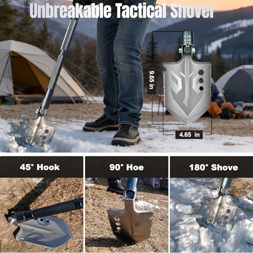 Tactical Survival Walking Stick, 16-in-1 Hiking Staff Heavy-Duty Collapsible Multitool for Camping, Reliable Tactical Kit ...