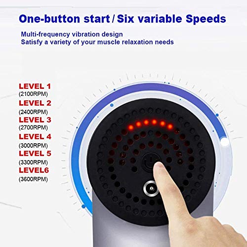 AHCS 6 Speeds Massage Gun, Cordless Handheld Deep Tissue Muscle Massager, Chargeable Percussion Device Super Quiet