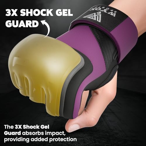 WYOX Gel Boxing Hand Wraps Inner Gloves for Men & Women, 80cm Quick Wrist Straps, Padded Knuckle Protection for Muay Thai ...