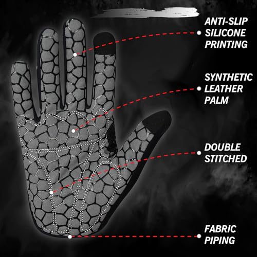 WESTWOOD FOX Full Finger Cycling Gloves, Padded, Anti-Slip Touchscreen, Shock Absorbing Mountain Bike Gloves for Road Bicy...