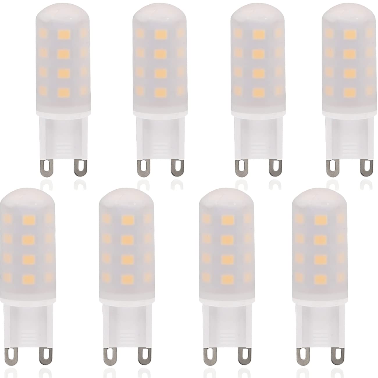 Kakemono G9 Led Bulb 4W  40 Watt T4 G9 Halogen Equivalent 120V Chandelier Lighting Non-Dimmable  Soft Warm White 2700K  8 Pack