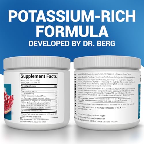 Dr. Berg Zero Sugar Hydration Keto Electrolyte Powder - Enhanced w/ 1000 mg of Potassium & Real Pink Himalayan Salt (NOT T...