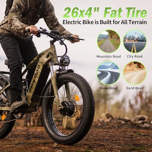 PHILODO 5000𝕨 Dual Motor E-Bike 60V Electric Bike for Adults,45MiIe P-Hour Full Suspension Hydraulic Disc Brakes EBike,2...