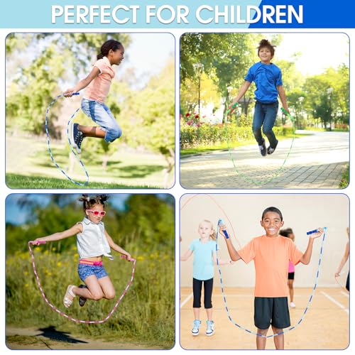 Jump Rope for Kids, 9 Ft Adjustable Jump Ropes for 4 5 6 7 8 10 12, Segmented Soft Beaded Jumping Rope Age 8-12, Tangle Fr...
