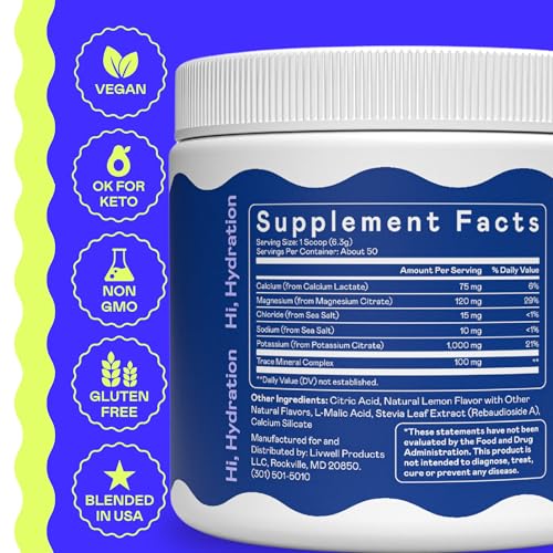 Hi-Lyte Keto K1000 Electrolyte Powder | Lemonade | Hydration Supplement Drink Mix | Boost Energy & Beat Leg Cramps | No Su...