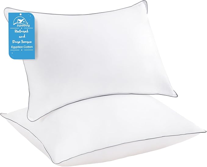 100% Breathable Cotton Cover Cooling Bedding Bed Pillows for Sleeping - Queen Size Set of 2, Hotel-Quality Soft Supportive Fluffy Pillows 2 Pack Full size20*28