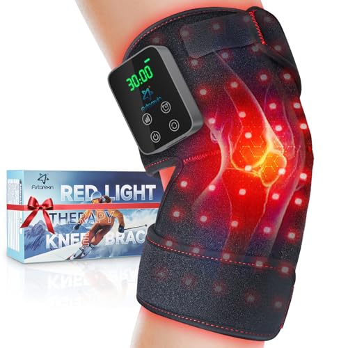 Astarexin Red Light Therapy Knee Brace Wireless Rechargeable with Pulse & Heating Modes, 660nm & 850nm Near-Infrared Light...