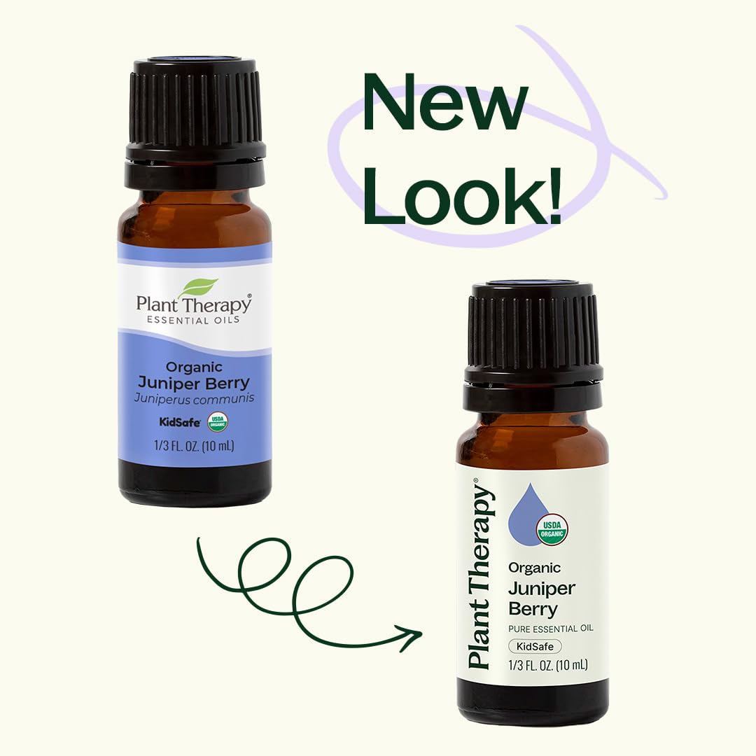 Plant Therapy Organic Juniper Berry Essential Oil 100% Pure, Undiluted, Natural Aromatherapy, Therapeutic Grade 10 mL (1/3 oz)