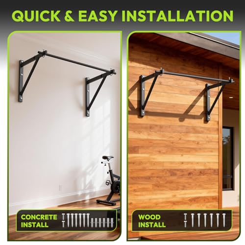 HANDBODE Pull Up Bar for Doorway and Wall Mount - Chin Up Bars for Home Gym, 39 in / 52 in Upper Body Workout Equipment wi...