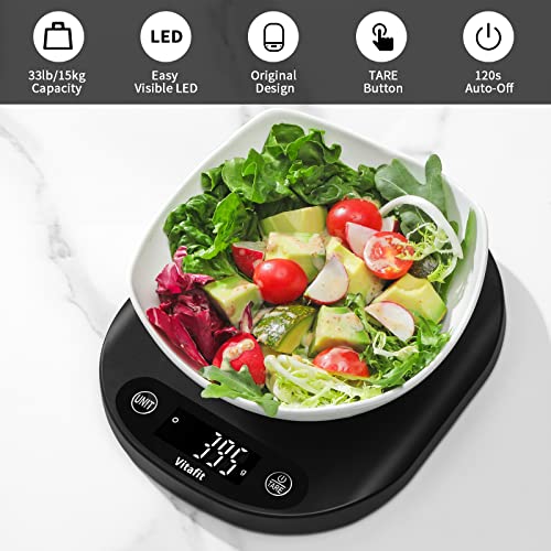Vitafit 33lb/15kg Digital Food Scale in High Precision 0.1oz/1g, Our Own Kitchen Scale Professional Factory Since 2001, Ho...