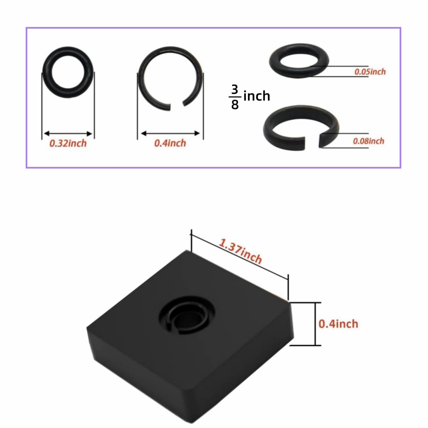 TALSWIF (6+6 Sets) 1/2” and 3/8" Impact Retaining Ring Clip Friction Ring with O-Ring for Mmiwauukiiii Electric/Pneumatic Type Impact Wrench, Retainer Ring Anvil Install Tool Included