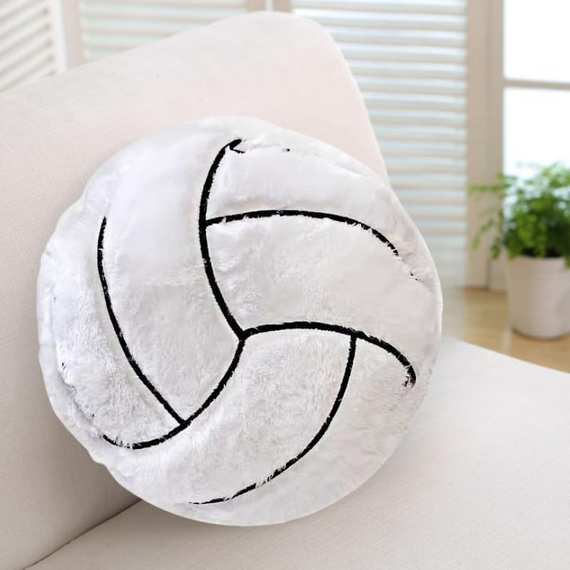XIZHI 14 Inch Volleyball Plush Pillow Toy Soft Stuffed Sports Throw Plush Pillow Cushion Gift for Kids Sofa Bedroom Decora...