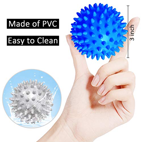 Benvo Spiky Massage Balls Pack of 3 Muscle Roller Lacrosse Balls for Plantar Fasciitis Back Shoulder Pain Relief Foot Musc...