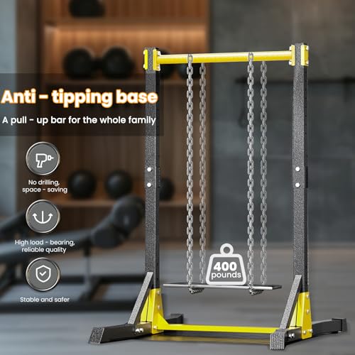 kamulouk Power Tower Pull Up Bar Station, Height Adjustable Portable Pull Up Station, Free Standing Pull Up Rack Dip Stati...