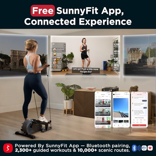 JLL Smart Mini Elliptical – Low-Impact Cardio, Quiet Magnetic Resistance (8 Levels), Compact for Home or Office, LCD Displ...