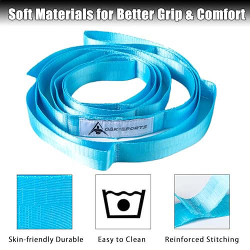 Oak-Sports Stretching Strap Yoga Strap for Physical Therapy with 10 Loops, Yoga Straps for Stretching, Upgraded Non-Elasti...