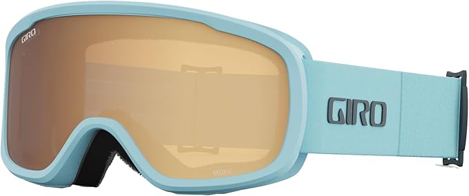 Giro Women's and Youth Moxie Ski and Snowboard Goggles - Light Mineral Thirds Strap with Amber Gold/Yellow Lenses