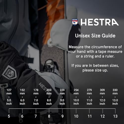 Hestra Army Leather Heli Ski Glove, 5-Finger Snow Glove for Skiing & Snowboarding for Men & Women
