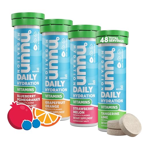 Nuun Vitamins Electrolyte Tablets with Vitamin D, C, E, A, & B6, Folic Acid, Magnesium & 4 Other Essential Electrolytes, G...