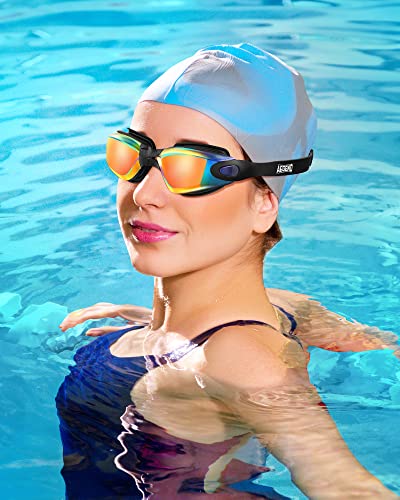 Aegend Swim Goggles, 2 Pack Swimming Goggles No Leaking Adult Men Women Youth