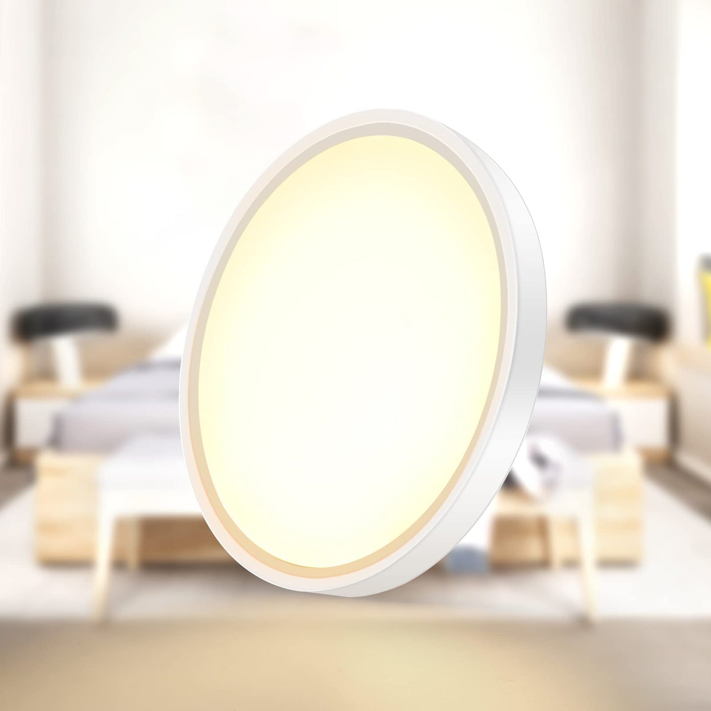 Inshareplus Led Flush Mount Ceiling Light, 12 Inch, 24W, Natural White, Modern Design For Bedroom, Bathroom, Kitchen, Model 42F9A356