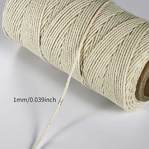 TJ.MOREE Butchers Twine, 3Ply 145m/476ft 1mm Thick Feet String Food Oven Safe Cotton Cooking Meat Rope Bakers Twine Fit to...