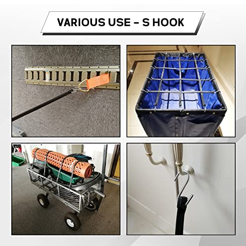 ROBLOCK 21" Rubber Tarp Straps with 150% Max Stretch, 100% EPDM Bungee Cords with Metal Crimped S Hooks, Ideal for Securin...