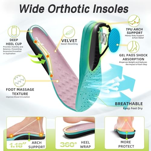 Women's Orthopedic Diabetic Wide Running Shoes: Comfortable Casual Arch Support Plantar Fasciitis Fashion Sneakers, High A...