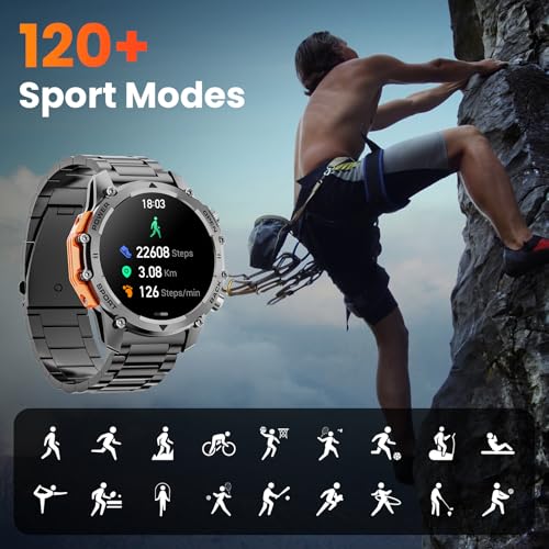Hwagol Smart Watches for Men(Two Style Kits) Military Watch for Men with Heart Rate/Sleep Monitor/Calls/Notifications/100+...