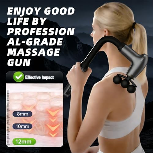 HISBO Massage Gun with Upgraded Extension Handle, Massage Gun Deep Tissue - Back Massager for Pain Relief Deep Tissue, Mus...