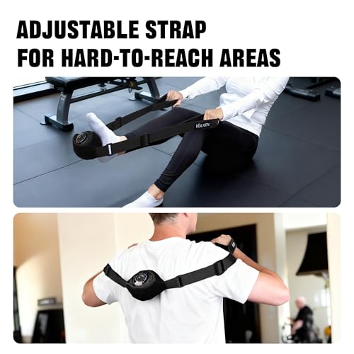Vulken Vibrating Massage Ball for Muscle Recovery with SphereStrap – Target Hard-to-Reach Areas, Hands-Free Back Massage. ...