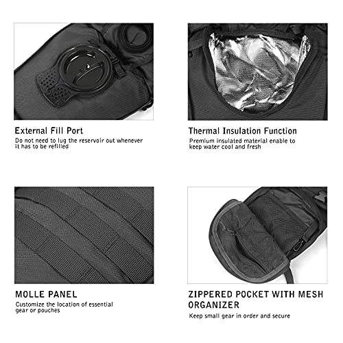 Unigear Tactical Hydration Packs Backpack 1050D with 3L Water Bladder, Thermal Insulation Pack Keeps Liquid Cool up to 4 H...