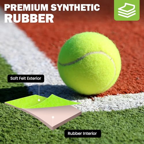 FURWEY Tennis Balls, 24/36/80 Pack Bulk Tennis Balls Pressureless Tennis Ball, Come with Mesh Bag for Easy Transport,Pet D...