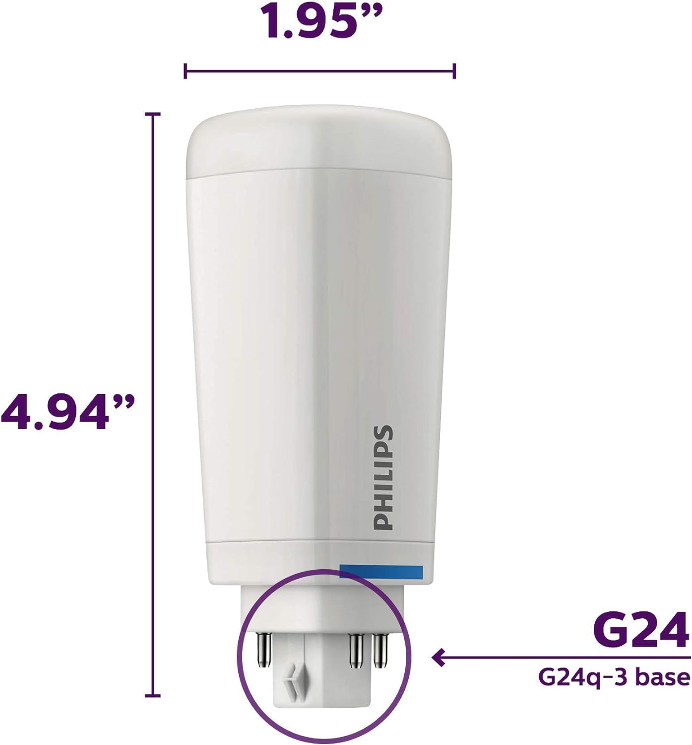 Philips Led Frosted Dimmable Cfl Replacement, 1200 Lumen, Soft White, 10.5W=26W, G24Q Base, Pack Of 6