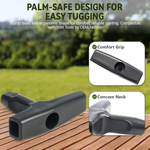 3 Pack, 10 ft x 9/64" (3.5mm) Pull Cord Rope with Handle, Premium Starter Rope with High Tensile Strength, Universal Pull ...