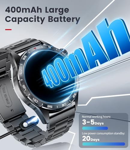 Smart Watch for Men (3 Straps),Answer/Make Calls,1.43'' AMOLED,IP68 Waterproof,110+ Sports Modes Fitness Watch with Sleep ...