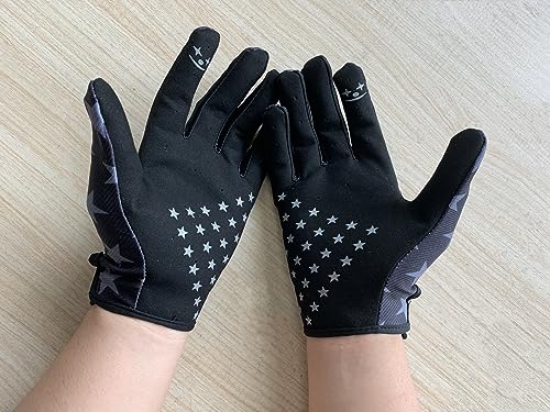 EXCEREY American Flag Style Cycling Gloves Mountain Bike Gloves with Gel Padding Breathable Mesh for Men/Women All-Season ...