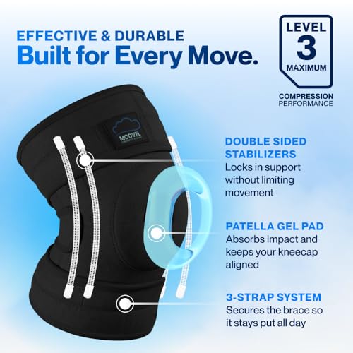 Modvel ELITE Knee Brace for Men & Women – Patella Gel Pads & Side Stabilizers for ACL, Meniscus Tear, Arthritis & Injury R...