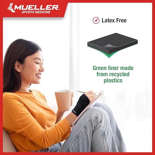 MUELLER Sports Medicine Reversible Green Wrist Brace for Men and Women, Wrist Pain Relief Support, Ideal for Carpal Tunne...