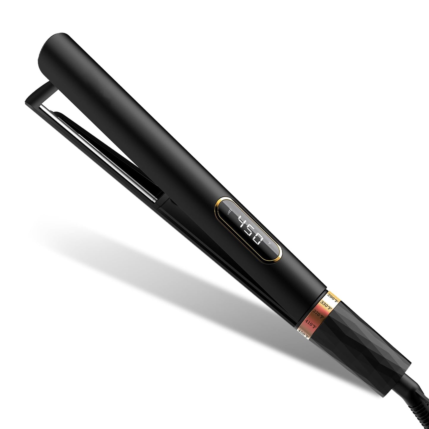 Nicebay Hair Straightener and Curler Fast Heating Titanium Iron with 5 Temp Settings and Negative Ion Technology, Travel-Friendl