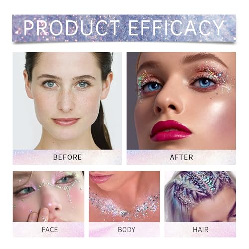 Gold Face and Body Glitter Stick,Holographic Neon Accessories Outfit Singer Concert Sparkling Festival Rave Glitter Makeup